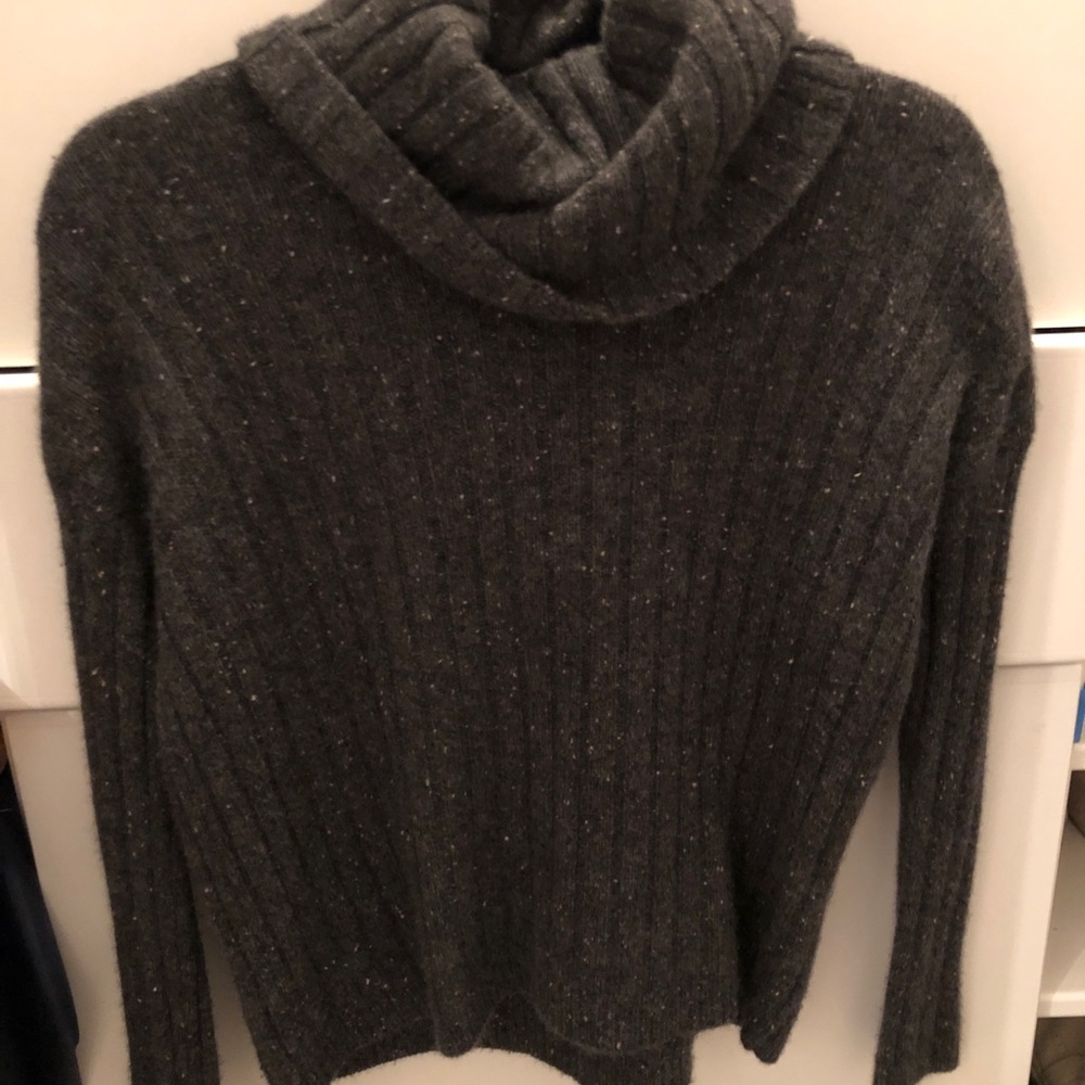 gray cashmere turtleneck sweater
